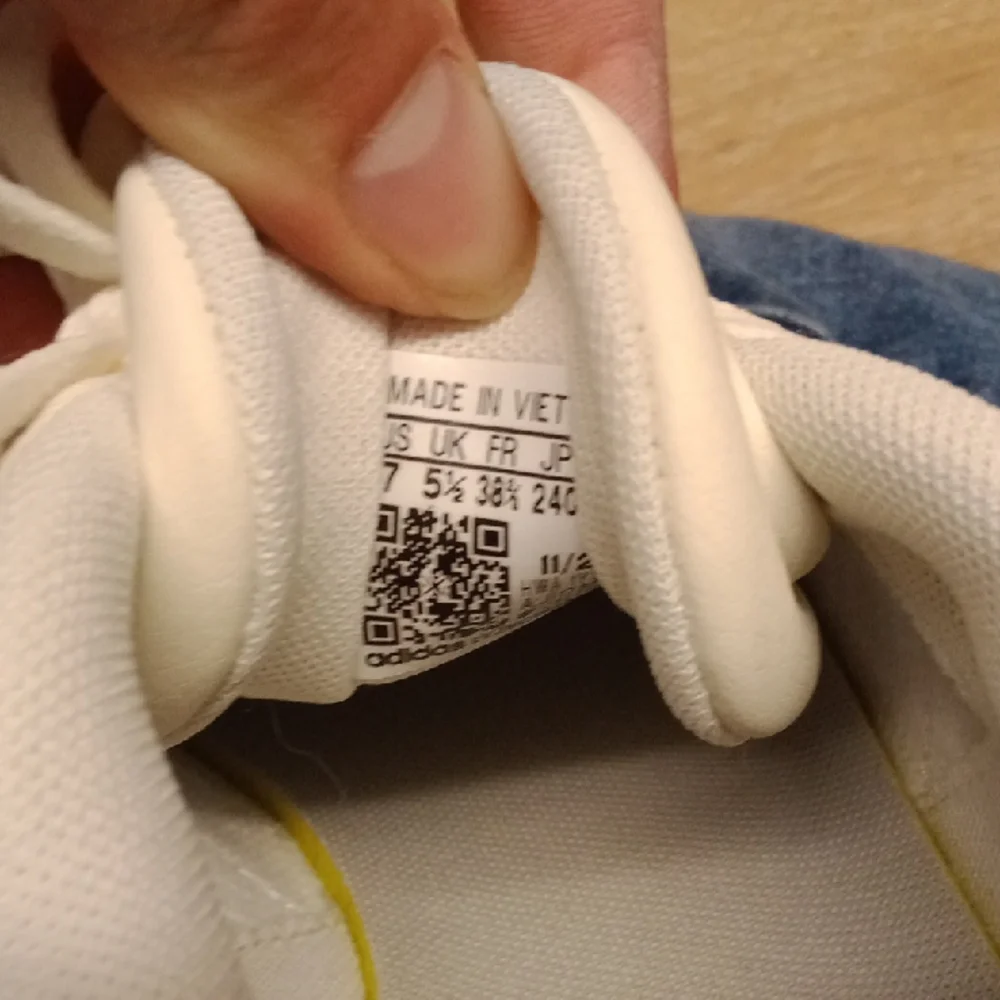 adidas White Low-Top Sneakers with Gum Sole and Pastel Stripe Accents - Picture 6 of 10